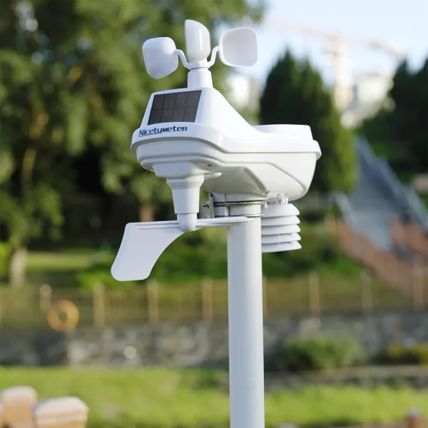 FT036A Wifi Weather Station - Color LCD Solar-Powered Wireless Weather Monitor with 4-Level Backlight | Indoor/Outdoor Temp, Humidity, Wind, Rain & Pressure | Real-Time Upload to Wunderground & Weathercloud