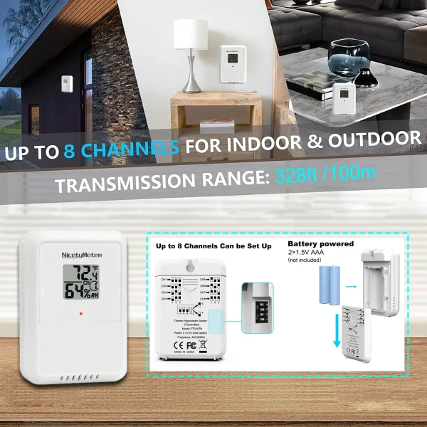 FT0320-019T WiFi Professional Weather Station | Indoor/Outdoor Temperature, Humidity, Wind, Rain, UV & Barometric Pressure Monitor with Dual Sensors