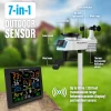 FT0310-019T WiFi Weather Station - 8.3inch Large Color LCD Display Wireless Solar-Assisted Monitor with Indoor/Outdoor Sensors, Real-Time Upload to Wunderground & Weathercloud