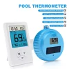 FT041A Solar-Powered Wireless Pool Thermometer - IP68 Waterproof, 8-Sensor Support, Indoor/Outdoor Temperature Monitor with Alarm & Min/Max Records