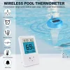 FT041A Solar-Powered Wireless Pool Thermometer - IP68 Waterproof, 8-Sensor Support, Indoor/Outdoor Temperature Monitor with Alarm & Min/Max Records