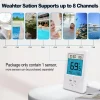 FT041A Solar-Powered Wireless Pool Thermometer - IP68 Waterproof, 8-Sensor Support, Indoor/Outdoor Temperature Monitor with Alarm & Min/Max Records