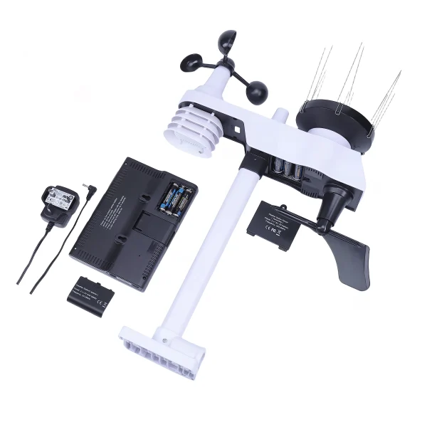 ft-0860-weather-station-8 FT0860 Professional Wireless Weather Station, 5-in-1 Indoor Outdoor Monitor with Wind Direction/Speed, Rainfall, Barometric Pressure, Humidity & Temperature, Solar Assisted Power, No Wi-Fi Needed