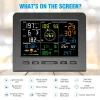 FT0360-025T WiFi Weather Station - Solar-Assisted Wireless Monitor with Indoor/Outdoor Temperature, Humidity, Wind, Rain, UV & Weather Forecast (2.4G WiFi, Wunderground/Weathercloud Sync)
