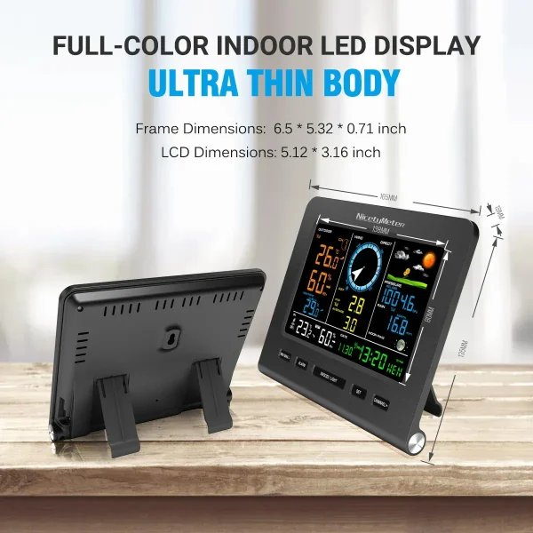 FT0360-025T WiFi Weather Station - Solar-Assisted Wireless Monitor with Indoor/Outdoor Temperature, Humidity, Wind, Rain, UV & Weather Forecast (2.4G WiFi, Wunderground/Weathercloud Sync)