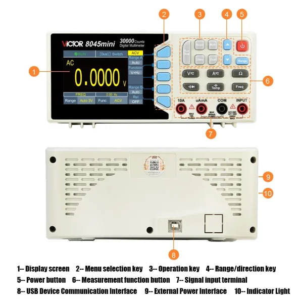 Bench-top Digital Multimeter NEW 30000 Counts VICTOR 8045mini