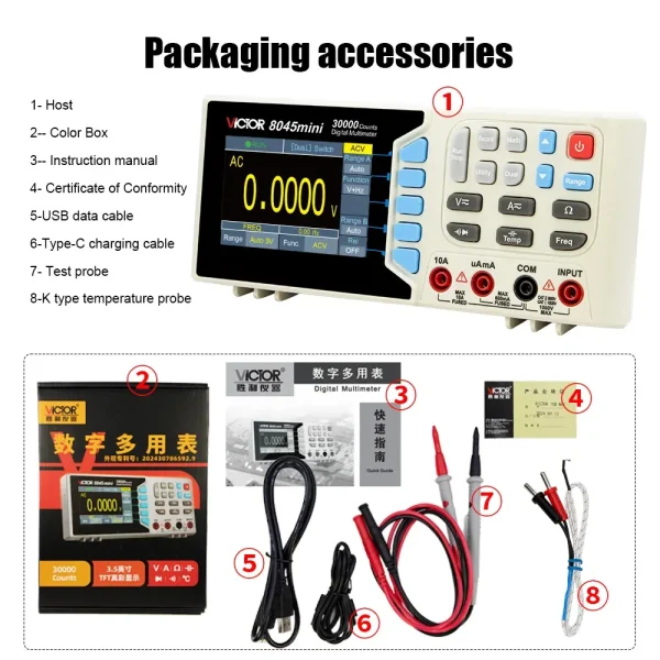 Bench-top Digital Multimeter NEW 30000 Counts VICTOR 8045mini