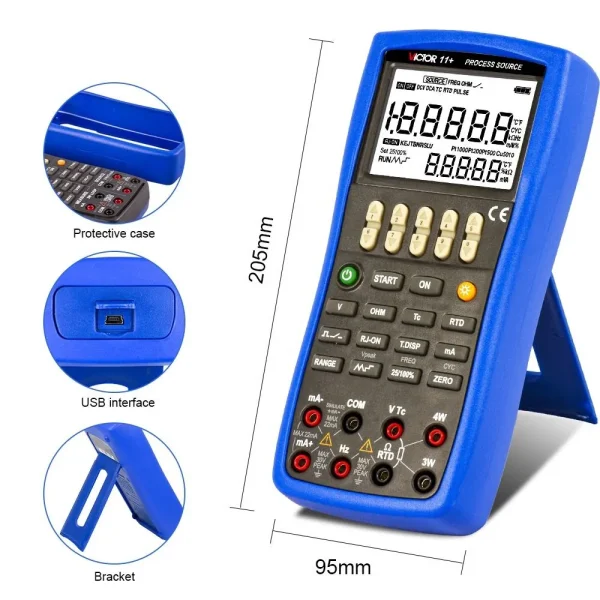 High-Precision Process Signal Source & Calibrator 0.02% Accuracy DCV / DCMA / Ohm / TC / RTD / USB 11+