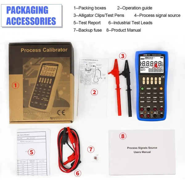 High-Precision Process Signal Source & Calibrator 0.02% Accuracy DCV / DCMA / Ohm / TC / RTD / USB 11+
