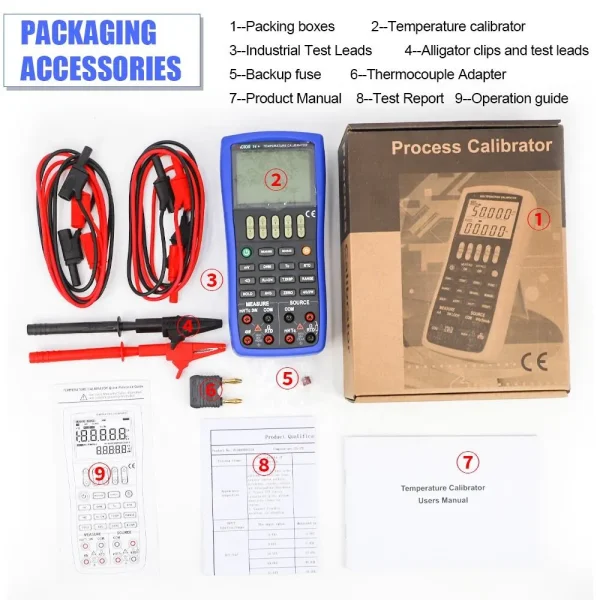 High-Precision Temperature Calibrator – Measure & Source 10 TC Types, RTD, DCV, Ohm with 0.02% Accuracy 14+
