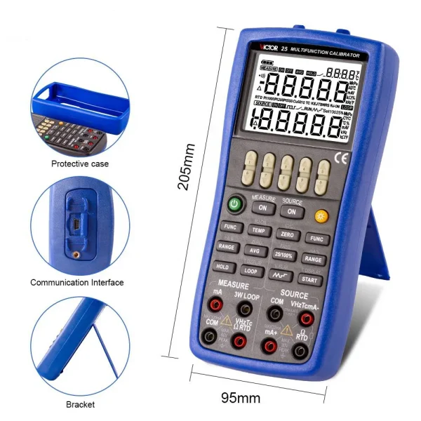 Multifunction Process Calibrator ： Accuracy 0.02%  voltage (DCV), current (mA), resistance (Ω), thermocouples (TC), thermal resistance (RTD), frequency 24 / 25