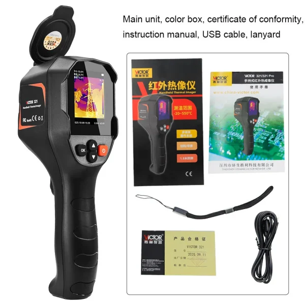 VICTOR Handheld Infrared Thermal Imager: Precision Thermal Imaging & Data Logging for Industrial Experts 321 / 321Pro