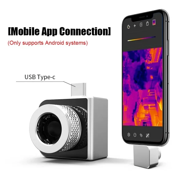 328C 4@_updated Mobile Telephone Infrared Thermal Imager: 256×192 Resolution, 10mm Lens, 970m Ultra-Long Range Night Vision, 1x–4x Stepless Zoom, GPS & Compass, Plug-and-Play for Android 328C