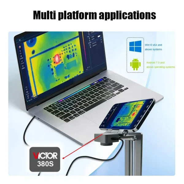 380S 5_W Victor 380S PCB Circuit Board Thermal Imaging Analyzer – -15℃ to 600℃, 256x192 IR Resolution, Short Circuit & Leakage Quick Locator for R&D and Repair