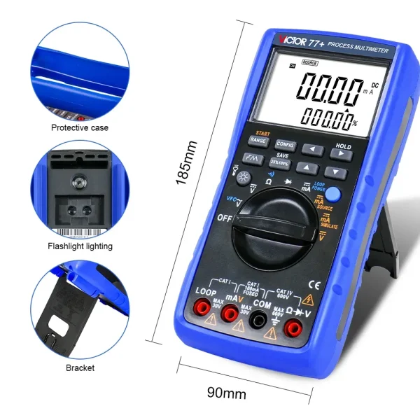 Calibrator Multimeter Accuracy 0.1% Process Multimeter for Measurement, Output, and Loop Testing 77+