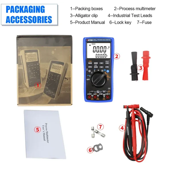 Calibrator Multimeter Accuracy 0.1% Process Multimeter for Measurement, Output, and Loop Testing 77+
