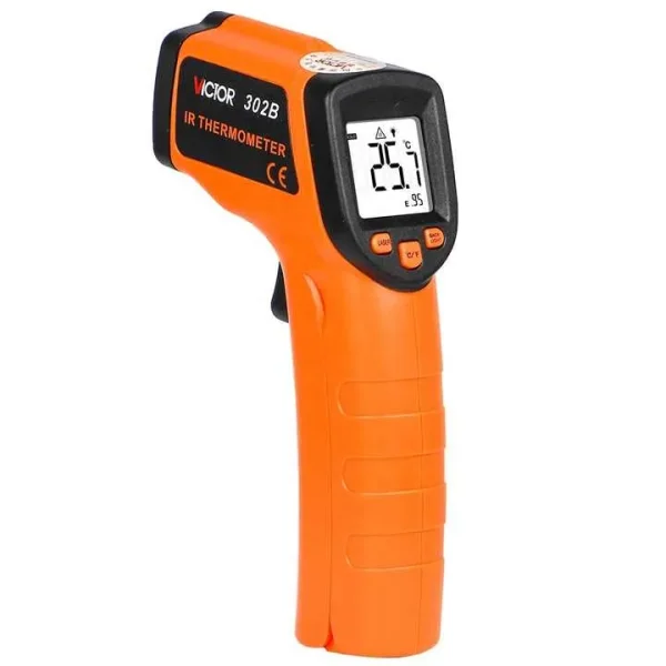 Victor Infrared Thermometer – -32°C to 1650°C, 50:1 D:S, Adjustable Emissivity, Non-Contact Temperature Measurement 302B 303B 306B 307C 308D 310C