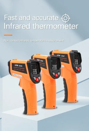 Victor Non-Contact Infrared Thermometer – -50°C to 900°C, Adjustable Emissivity, HD Color Screen & Laser Aiming 304D 304E 304F