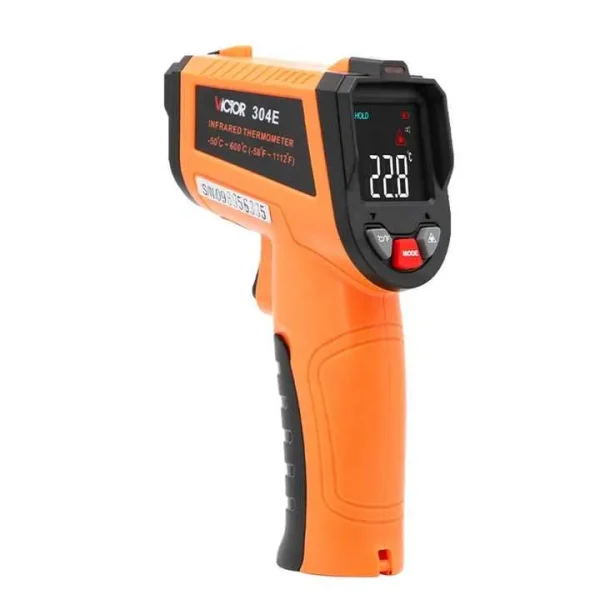 Victor Non-Contact Infrared Thermometer – -50°C to 900°C, Adjustable Emissivity, HD Color Screen & Laser Aiming 304D 304E 304F