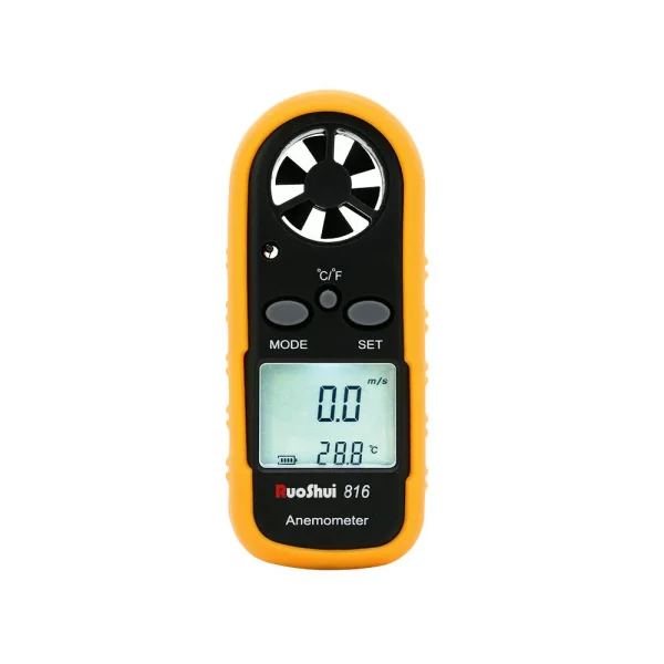816_W Victor Mini Anemometer– Pocket-Sized Wind Speed, Temperature & Beaufort Level Meter with Backlit Display 816