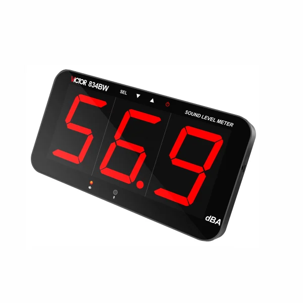 834B 2_W Victor WiFi Noise Monitor – Real-Time 30~130dB Measurement with Voice Alarm, Bluetooth & Remote Viewing 834BW